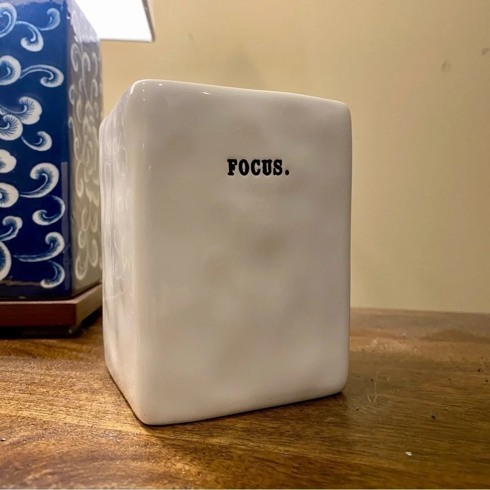 Rae Dunn “focus” Ceramic Desk/Office Accessories Pencil Holder or Vase